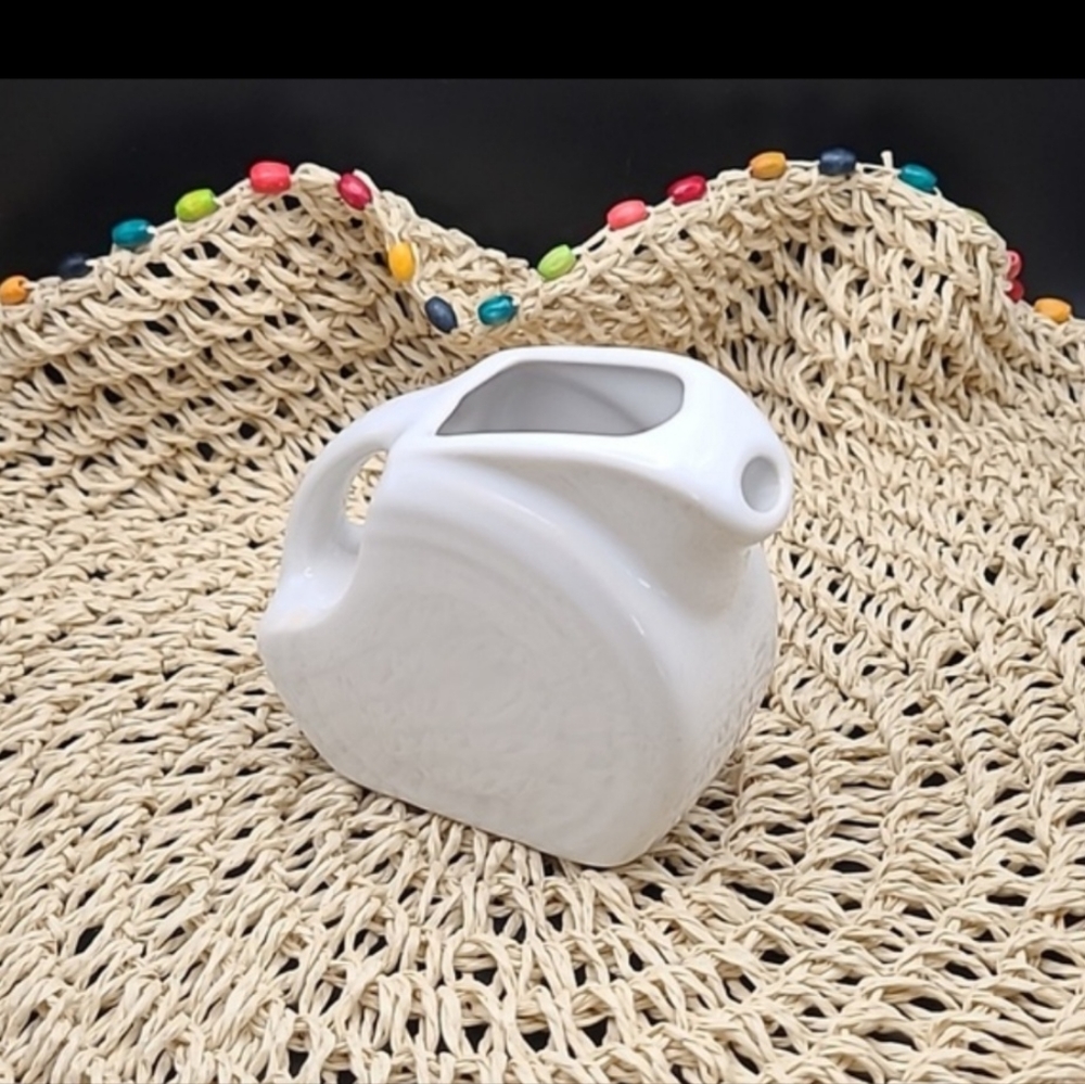 FIESTAWARE HLC Vintage White Mini Disc Pitcher 2012 Sticker Still Attached - Picture 2 of 5